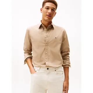 Tommy Hilfiger »FLEX POPLIN SOLID", regular fit SHIRT mit Button-down und Rückenfalte« unifarben, klassisch, regular fit, Baumwolle, Kragen