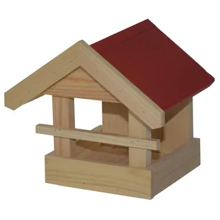 Dehner Natura Premium Wildvogel Futterhaus Kaja, Futterstation für Wildvögel, Vogelhaus hochwertig / hängend, inkl. Aufhängevorrichtung, ca. 21.5 x 22 x 21.5 cm, aus FSC-zertifiziertem Kiefernholz