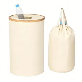 Relaxdays Pfandflaschen Sammelbehälter 100 l Beige