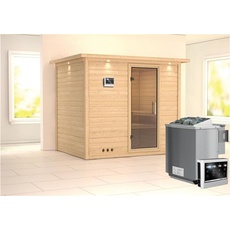 Bild Sauna Sonara 40mm KranzSaunaofen 9kW extern Klarglastür