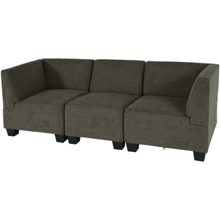 MCW Modular 3-Sitzer Sofa Couch Lyon, Stoff/Textil ~ braun, hohe Armlehnen