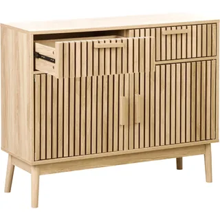 Beliani Sideboard mit 2 Türen Hellbraun Lynwood