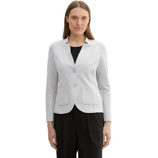 TOM TAILOR Damen 1038703 Basic Ottoman Blazer mit Taschen, 33774 - New Light Grey Melange, M