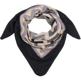 styleBREAKER XXL-Schal "Web Dreiecktuch Zick-Zack" 1 Stk., schwarz, grau