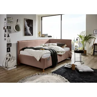 Meise Möbel meise.möbel Kinderbett »FUN II«, Polsterbett wahlweise mit Bettkasten, Jugendbett inkl. USB-Anschluss, rosa