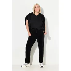 Große Größen Samt-Jogginghose, Damen, schwarz, Größe: 54/56, Polyester, Ulla Popken