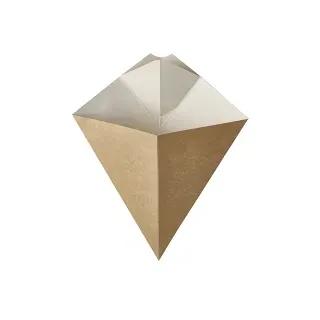 Papstar "pure" Pommes-Frites-Spitztüten mit Dip-Ecke Pappe 19,5 cm x