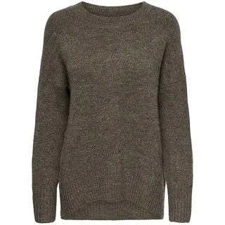 ONLY Damen Warmer Strick Pullover | Langarm Rundhals Knitted Sweater | Lockerer Stretch Jumper ONLNANJING, Farben:Braun, Größe:XL