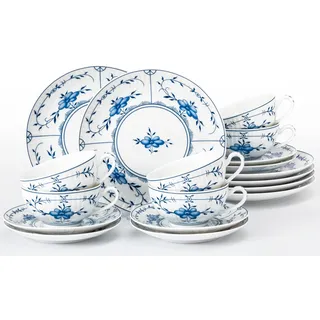 SELTMANN WEIDEN 4052212141442 Teeservice 18-teilig klein, Teeobertasse, Untertasse, 6X Brotteller, Porzellan