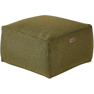 Beliani Pouf MUKKI Stoff Olivgrün