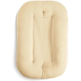 snuggle me® Babynest (0-9 Monate) - Premium Babynestchen Neugeborene, Weiche Bio-Baumwolle mit Fiberfill, kuschelnest coccon, 100% Maschinenwaschbar, Inkl. Reisetasche (Honey)