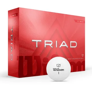 Wilson Triad Golfbälle, Auffälliges Design, Griffige Urethan-Oberfläche, Balance und präzise Kontrolle, Weiß, 12er-Pack