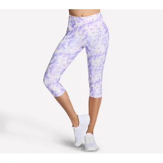 Caprileggings SKECHERS "GOFLEX PRINTED HW CAPRI", Damen, Gr. XS (34), N-Gr, coastal breeze, Obermaterial: 88% Nylon, 12% Elasthan, Hosen Caprileggings, sportlicher Stil, für sportliche Aktivitäten, bequeme Passform