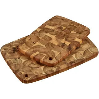 Kesper Schneidebrett-Set , Braun , Holz , 2-teilig , Akazie , FSC 100% , Küchenzubehör, Schneidebretter
