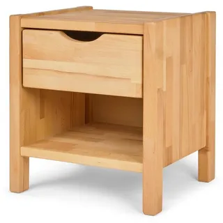 Betten-ABC Bubema Commodino Solo Nachttisch mit einer Schublade, Kernbuche massiv, natur geölt