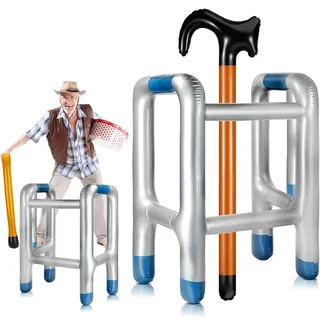 Aufblasbare Gehhilfe Sicher Aufblasbarer Spazierstock 92cm Rollator Aufblasbar Geruchlos Gehstock Aufblasbar Ungiftig Nicht Leicht zu Brechen für Geburtstag Cosplay Karneval (Ohne Luftpumpe)