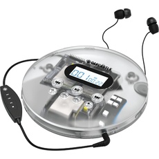 Oakcastle CD100 Wiederaufladbarer Bluetooth-CD-Player | 12 Stunden tragbare Spielzeit | Im Auto kompatibler persönlicher CD-Player | Inklusive Kopfhörer, AUX-Ausgang, Anti-Skip-Schutz