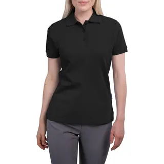 HRM Damen Heavy Polo, Schwarz, Gr. 4XL - Premium Polo-Shirt aus 100% Baumwolle, Basic Polohemd bis 60°C Waschbar, Hochwertige & Nachhaltige Oberteile, Workwear