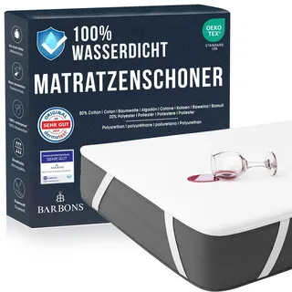 BARBONS Matratzenschoner 180x200 - Oeko-TEX Zertifiziert wasserdichte Matratzenauflage Inkontinenzunterlage waschbar Nässeschutz Atmungsaktiv (180 x 200 cm)