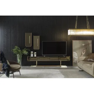 Sideboard Schrank Wand Wohnzimmer tv Möbel Schrankwand Media rtv Wohnen - Braun