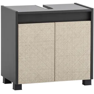 Tchibo Waschbeckenunterschrank Sander 160305, anthrazit/Canasta Dekor, 57 x 33 x 54,6 cm