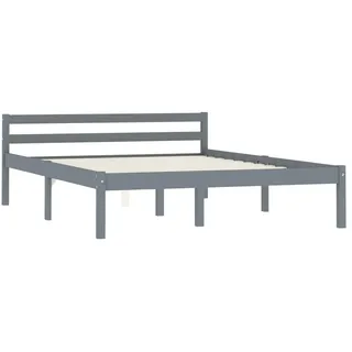 vidaXL Massivholzbett Grau Kiefer 120x200 cm - Grau