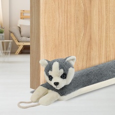 MAGZO Zugluftstopper für kalte Hunde, 93 cm, dekorativ, geräuscharm, Zugluftstopper aus Polyester, Grau
