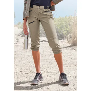 Caprileggings VIVANCE ACTIVE, Damen, Gr. 36, N-Gr, beige (sand), Obermaterial: 95% Polyamid, 5% Elasthan, unifarben, Hosen Caprileggings, mit praktischen Taschen