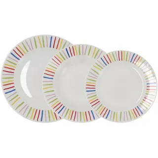 Quid California Porzellangeschirr, 18-teilig, für 6 Personen, mikrowellengeeignet