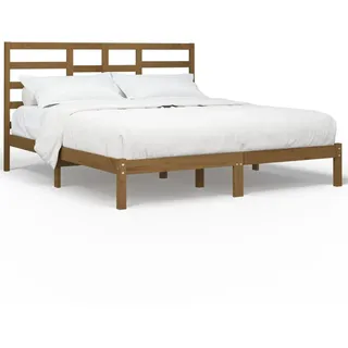 vidaXL Massivholzbett Honigbraun 200x200 cm - Braun