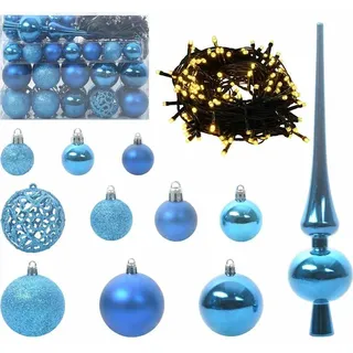 Weihnachtskugel-Set mit 150 LEDs 61 pcs Blau Kunststoff - Blau