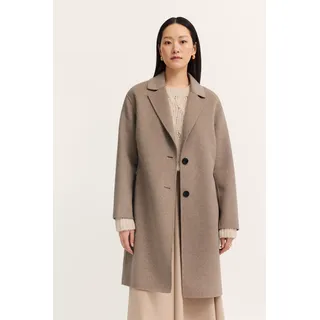 bugatti Kurzmantel "Loose Fit" mit Knopfleiste und aus weichem Woll-Mix, 40, beige