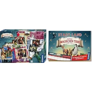 KOSMOS 684457 Die Schule der magische Tiere Puzzle zum Film, 200 Teile, Puzzle ab 8 Jahre für Mädchen und Jungen + Stadt Land Die Schule der magischen Tiere