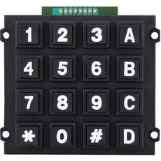 ASHATA 4x4 Matrix 16 Tastaturmodul 16 Tasten, Tastaturmodule mit 16 Tasten 4x4 Drucktasten Externes großes Tastenfeld für MCU