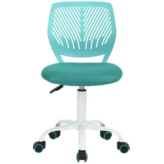 HOMYLIN, Türkis Schreibtischstuhl Computerstuhl Ergonomischer Stoff Drehstuhl Bürostuhl Bequemer Arbeitsstuhl ohne Armlehnen Höhenverstellbar Studie Stuhl, Polypropylen Metall Mesh, 1PC