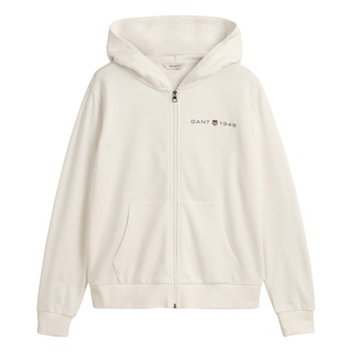 GANT Damen Reg Printed Graphic Zip Hood Kapuzenpullover, Eggshell, L EU