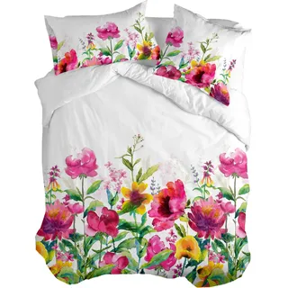 Cassia Bettbezug 155 x 220 cm 100% Baumwolle Hergestellt in Europa - Bunt