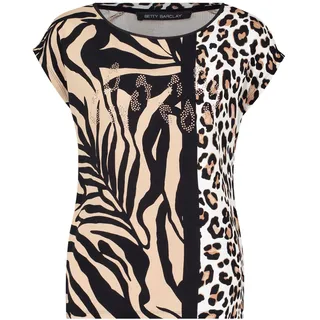 Betty Barclay Damen Casual-Shirt mit Aufdruck 40, Schwarz/Braun