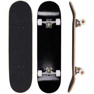 Sumeber Skateboard für Anfänger, Geburtstagsgeschenk für Teenager und Erwachsene (Schwarz)