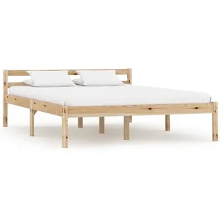 vidaXL Massivholzbett Kiefer 140x200 cm - Braun