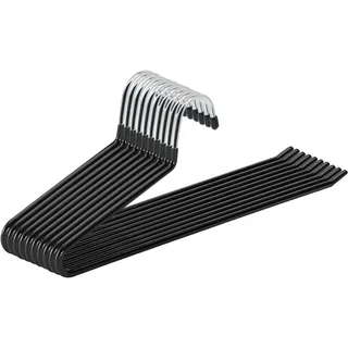ABHENG Hosenbügel aus Metall, 10er-Pack, Kleiderbügel für Hosen mit offenen Enden, platzsparend, rutschfest, einfaches Aufhängen, 38B x 13H cm, Schwarz,AIY0510B