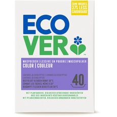Ecover Color Waschpulver Konzentrat Lavendel (3 kg / 40 Waschladungen), Colorwaschmittel mit pflanzenbasierten Inhaltsstoffen, Waschmittel Pulver für natürlich reine Buntwäsche, 3 kg