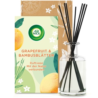 Air Wick Duftvase – Duft: Grapefruit und Bambusblätter – Mit natürlichen ätherischen Ölen – 1 x 200 ml Raumduft mit Stäbchen