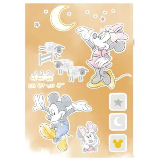 KOMAR Wandtattoo "Mickey Counting Sheeps 50 x 70 cm gerollt