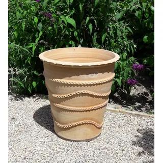 Palatina Werkstatt Terracotta Blumentopf Acanthus 50cm - 100% Handgefertigter Terracotta Pflanzkübel für den Garten & Innenbereich – Robust & Stilvoll zu jeder Jahreszeit