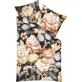 KAEPPEL Serena Floral Anthrazit 135 x 200 cm + 2 x 80 x 80 cm
