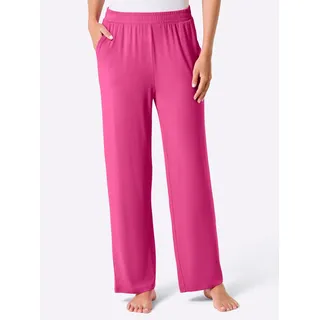 Jerseyhose FEEL GOOD, Damen, Gr. 22/23, Kurzgrößen, pink (schwarz, fuchsia), 95% Viskose, 5% Elasthan, unifarben, Hosen Jerseyhose