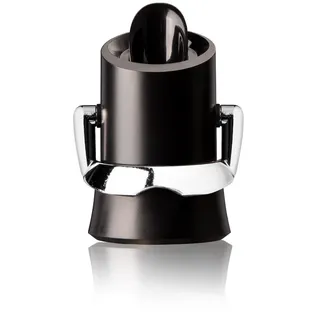 Vacu Vin Champagnerstopper & Servierer - Schwarz - 2-in-1 Stopper und Flaschenausgießer - Hält Bläschen Frisch