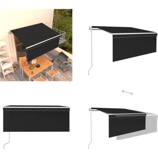 vidaXL Markise Automatisch Einziehbar mit Volant 3x2,5 m Anthrazit - Markise - Markisen - Sonnendach - Sonnendächer - Grau