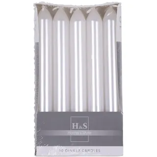 donau home Glatte Lackiert Stabkerzen 17 x Ø 2 cm weiß 10 St.